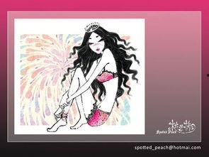 明星切桃子插画手绘